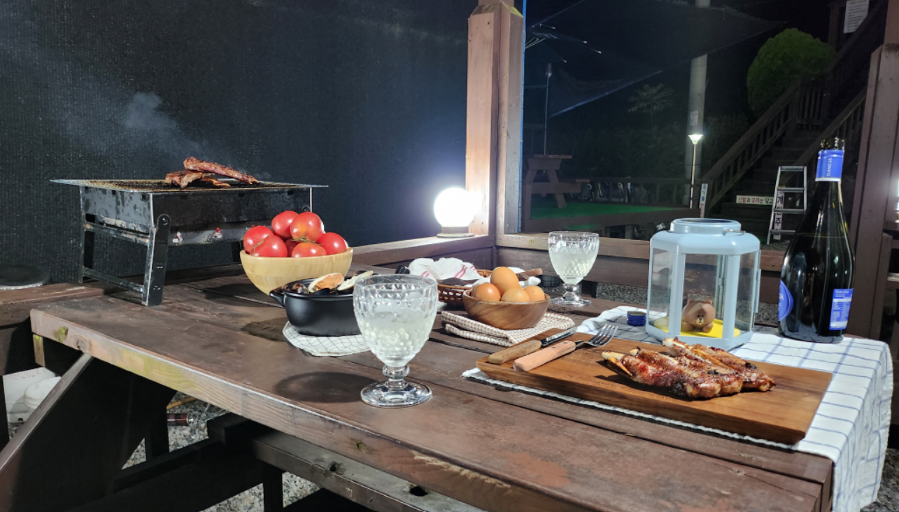 펜션 개별 바베큐 파티