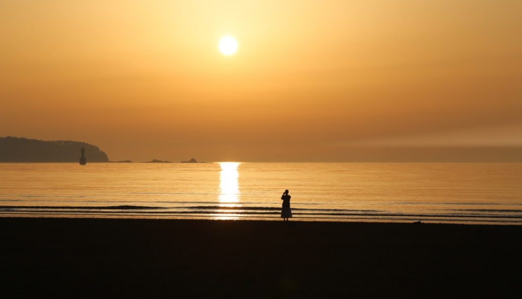 기지포 해변 노을 감상